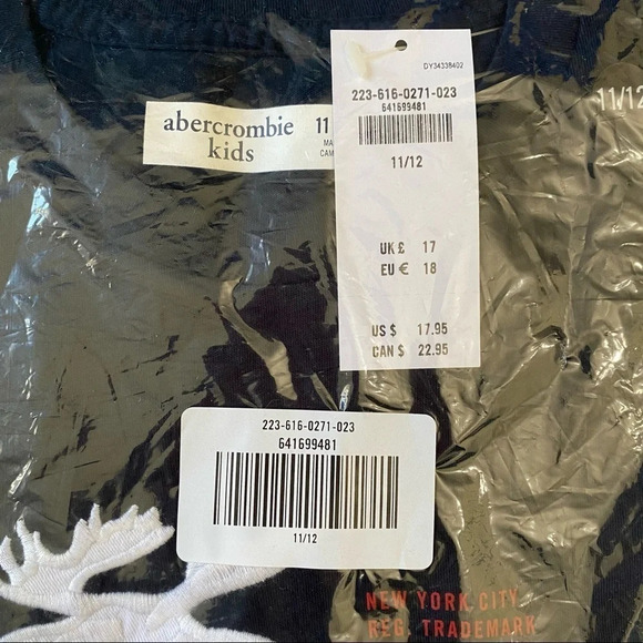 NWT Abercrombie Kids Big Logo T Shirt Short sleeve - Picture 2 of 4